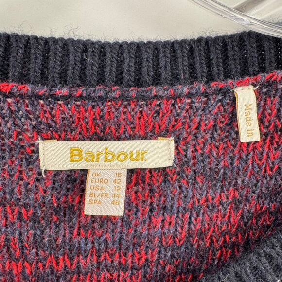 Barbour Sweater Dress Sz 12 Crew Neck Knit Navy Blue Coastal Collection - Picture 6 of 8